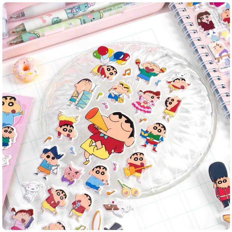 Crayon Shin chan Cartoon 3D Bubble Stickers DIY Decorative Stickers Phone Cases Stationery Decorative Stickers Gifts