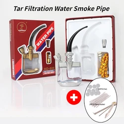 Hot Sale Recirculating Water Smoking Pipe Three-use Microfilter Cigarette filter Cleanable Reduce Tar Tobacco Pipe Gift for Men