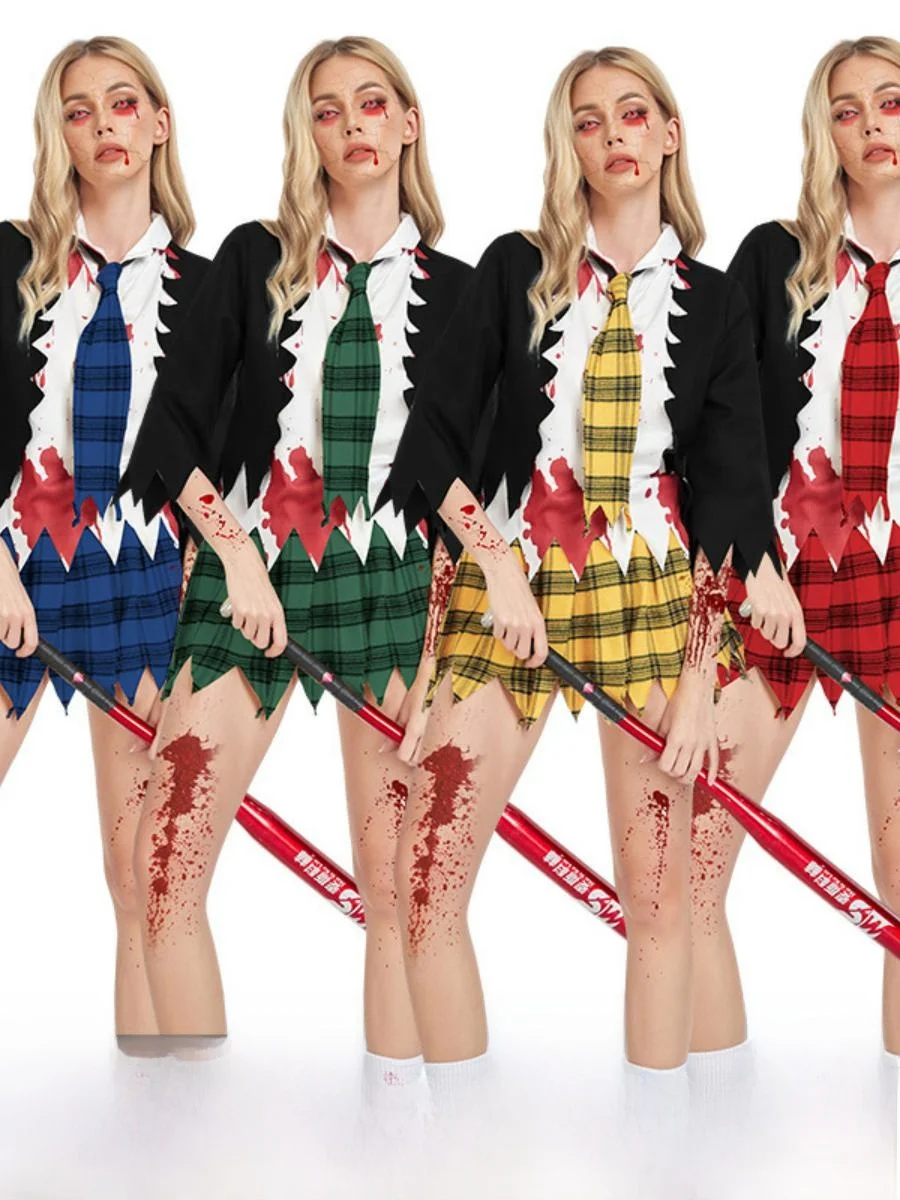 

Новый костюм на Хэллоуин College Sle Zombie Par Женский Terror Zombie Student orm Zombie Par Adult Fem