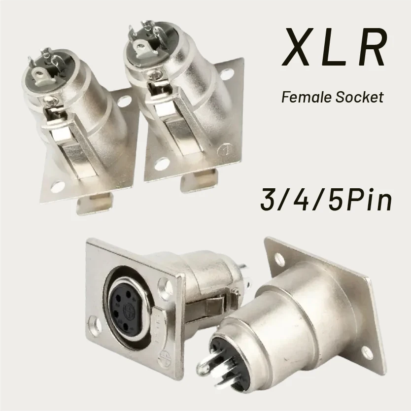 

Разъем XLR для крепления на панели, 3, 4, 5-контактный разъем с клеммами для пайки, корпус из цинкового сплава