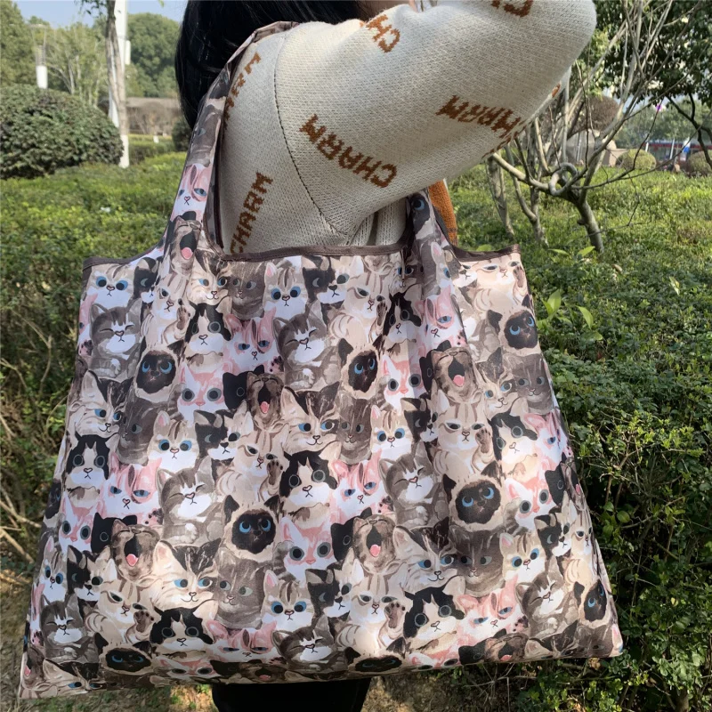 حقيبة مربعة كبيرة كرتونية محمولة صديقة للبيئة حقيبة تسوق قابلة للطي حقيبة تسوق من السوبر ماركت