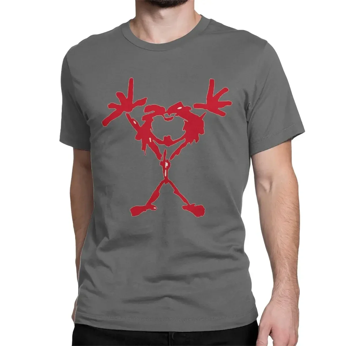 Red Happy Pearls Jam T-Shirts for Men men Heavy Music Band Funny 100% Cotton Tees Crewneck Short Sleeve T Shirts Original Tops image 3