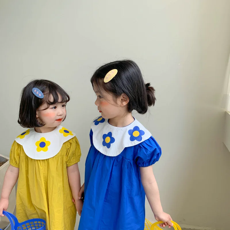 Girls' Dress Egg Flower Cute Short Sleeve Princess Dress25Summer New Foreign Trade Children's Wear Delivery
