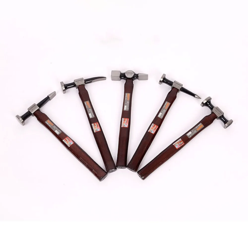 

High Carbon Steel Sheet Metal Hammer Walnut Handle Auto Repair Home Improvement Tool Hammers Multifunctional Hand Tools