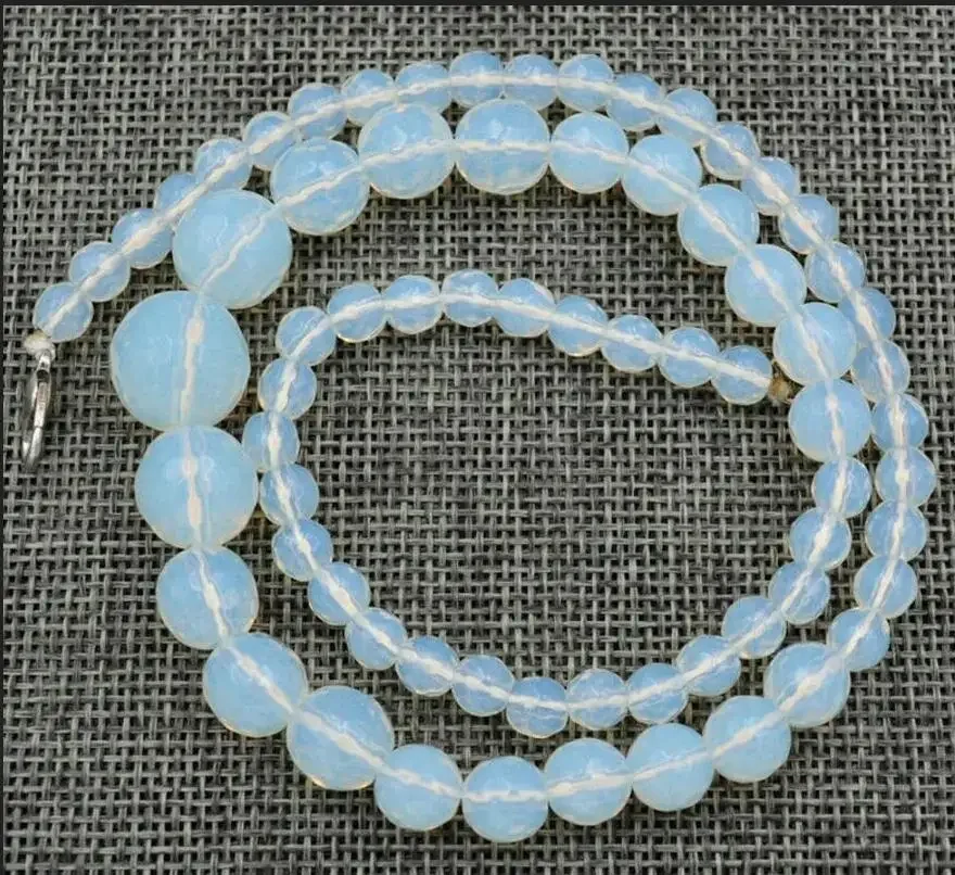 Beautiful 6-14mm Faceted Opal Round Gemstone Beads Necklace 18