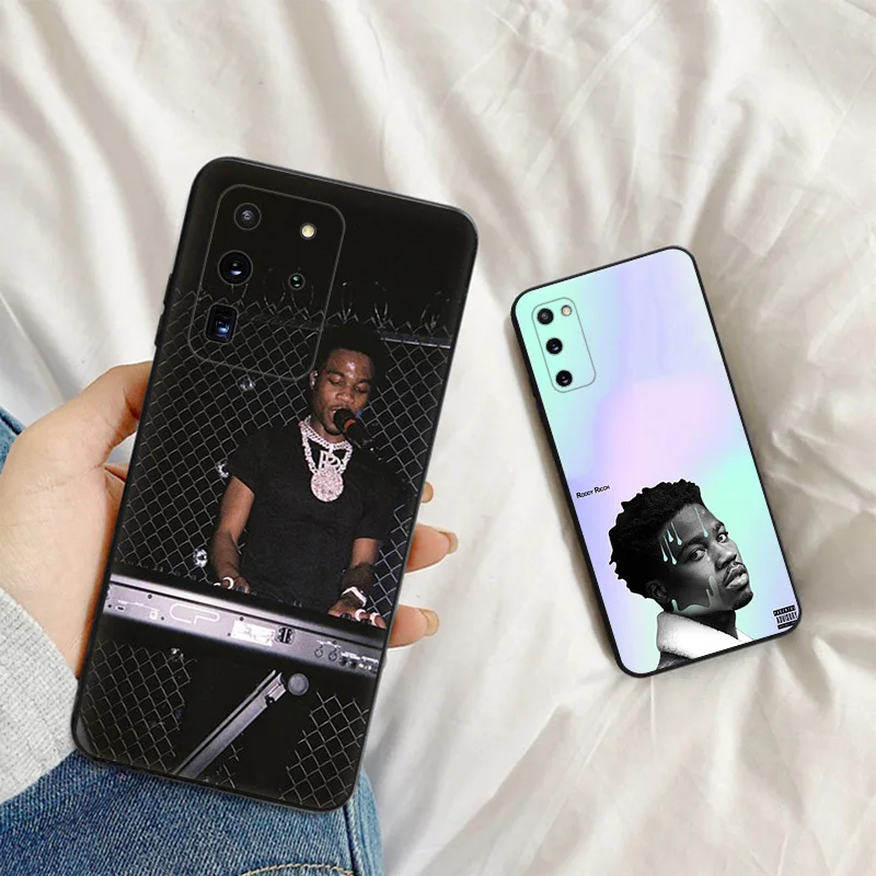 Silicone Black Soft Phone Case for Samsung S24 Plus S23 FE S22 S21 S20 S10 Galaxy Note20 Ultra Roddy Ricch Cover