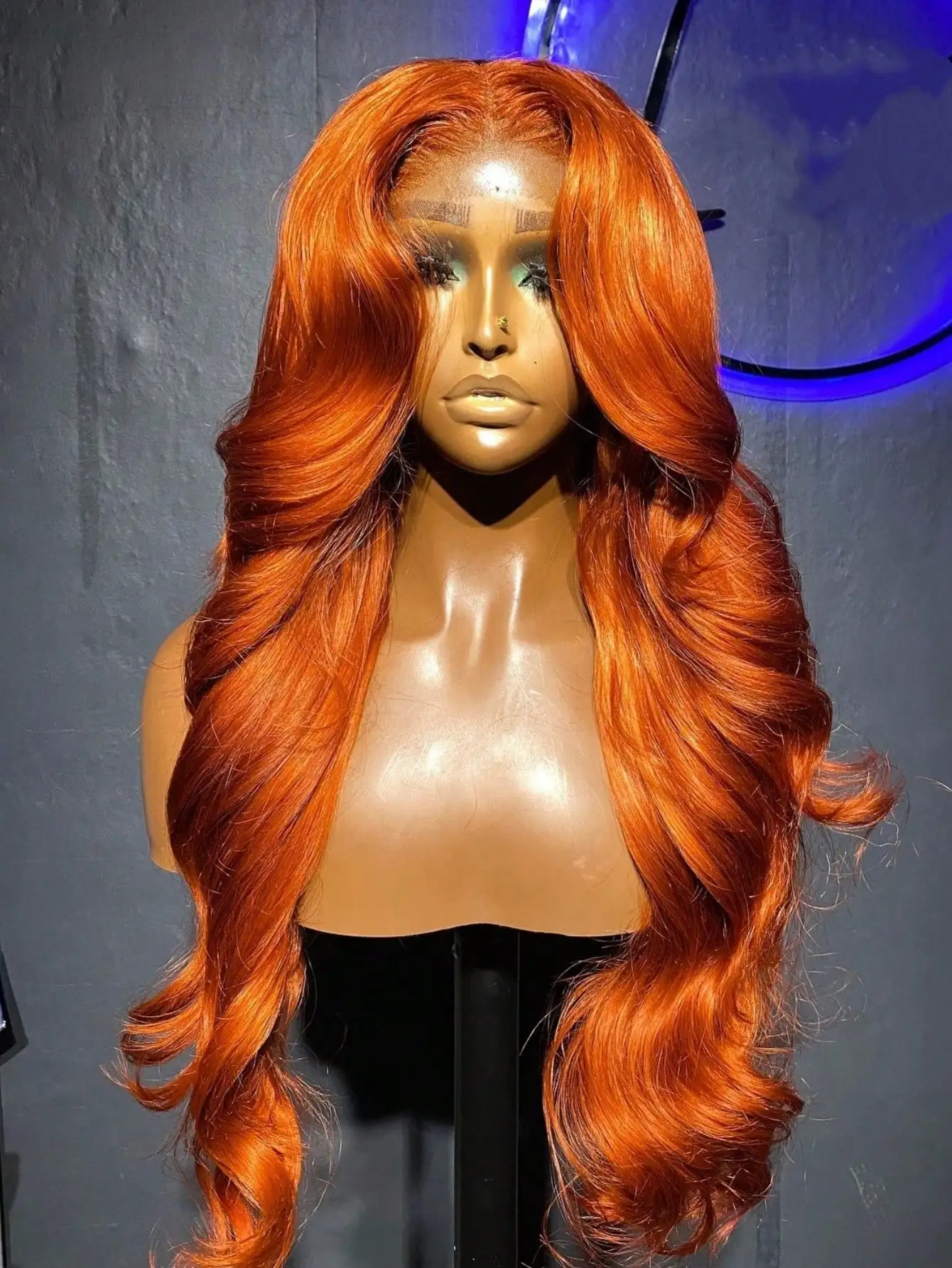 200% Body Wave 13x4 Lace Frontal Human Hair Wigs Ginger Orange Transparent Lace Wigs Human Hair Pre Plucked With Baby Hair image 2