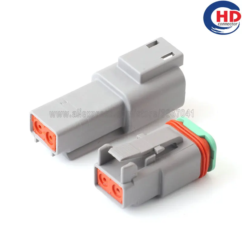 2-PIN Automotive Waterproof Sockets Car 1.6mm Male Female Wiring Harness Connector with Wires Black DT04-2P-E004 DT06-2S-P012