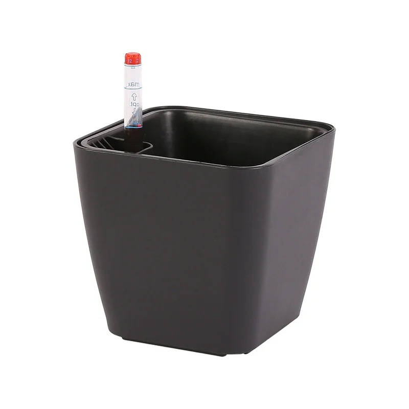 BRICE Bloempot Plastic Self Watering Planter Modern Decorative square Flower Pot for All Indoor Plants Flowers and Herbs