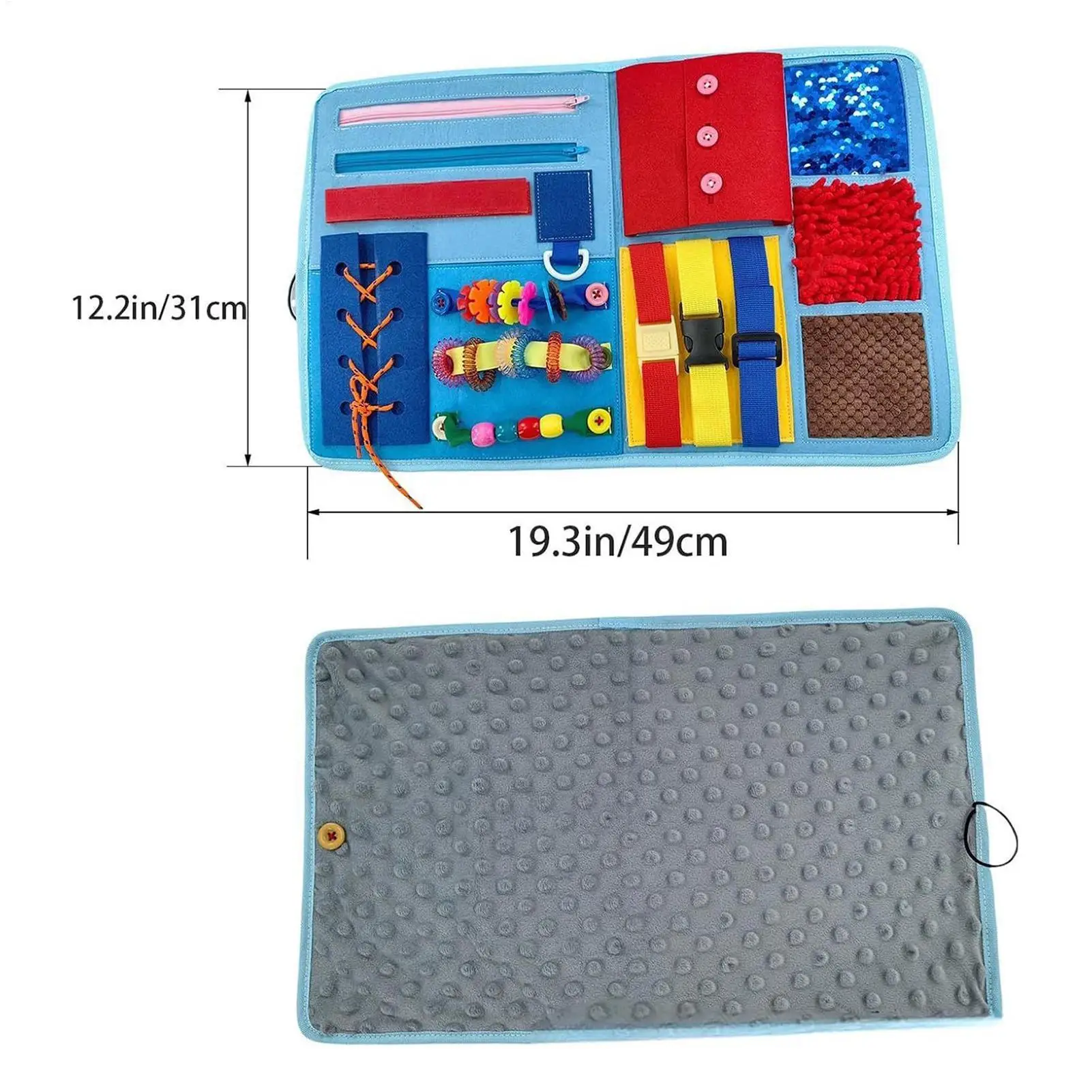 Selimut Fidget untuk Dewasa, Mainan Portabel yang Menenangkan, Selimut Sensorik untuk Lansia, Meningkatkan Fokus, Mengurangi Stres, Ketegangan, dan Perbaikan Kesejahteraan Jiwa serta Memori