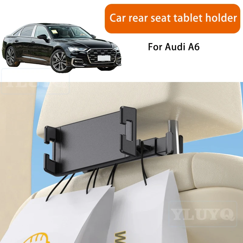 

For Audi A6 Car Tablet Holder Rear Seat Phone Mount Rotatable Car-Specific Modification Accessory