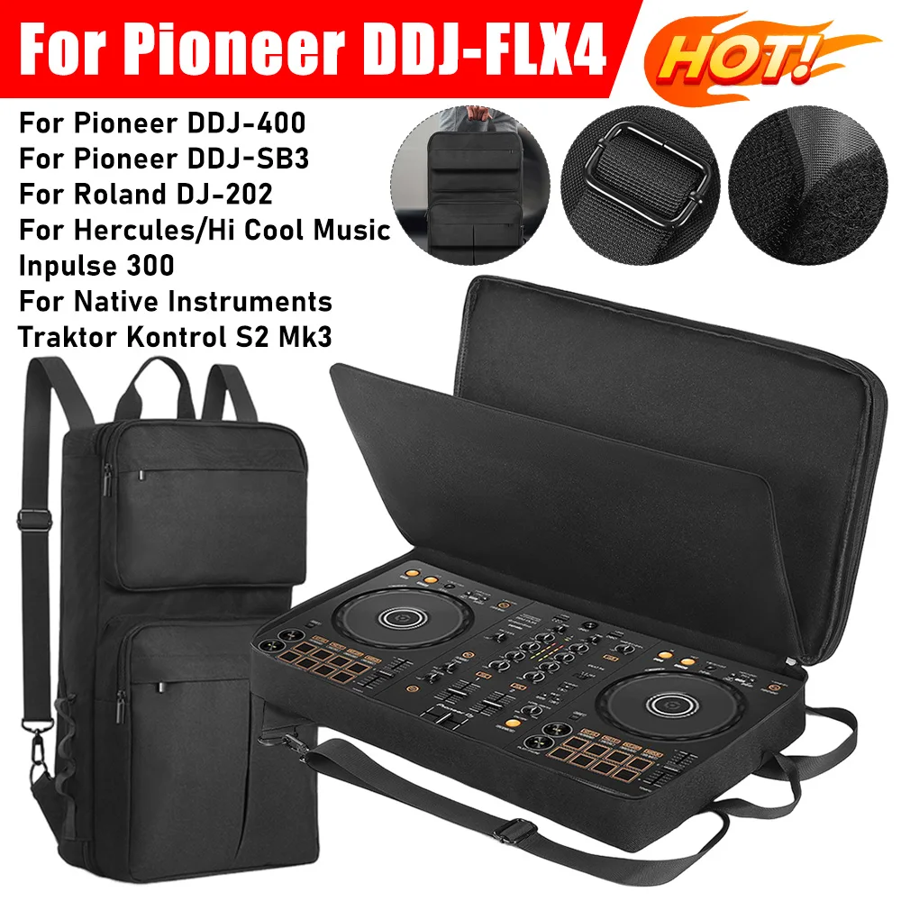 

Carrying Storage Bag for Pioneer DDJ-400 DDJ-FLX4 for Roland DJ-202 DJ Mixer Dustproof Turntable DJ Backpack with Sholder Strap