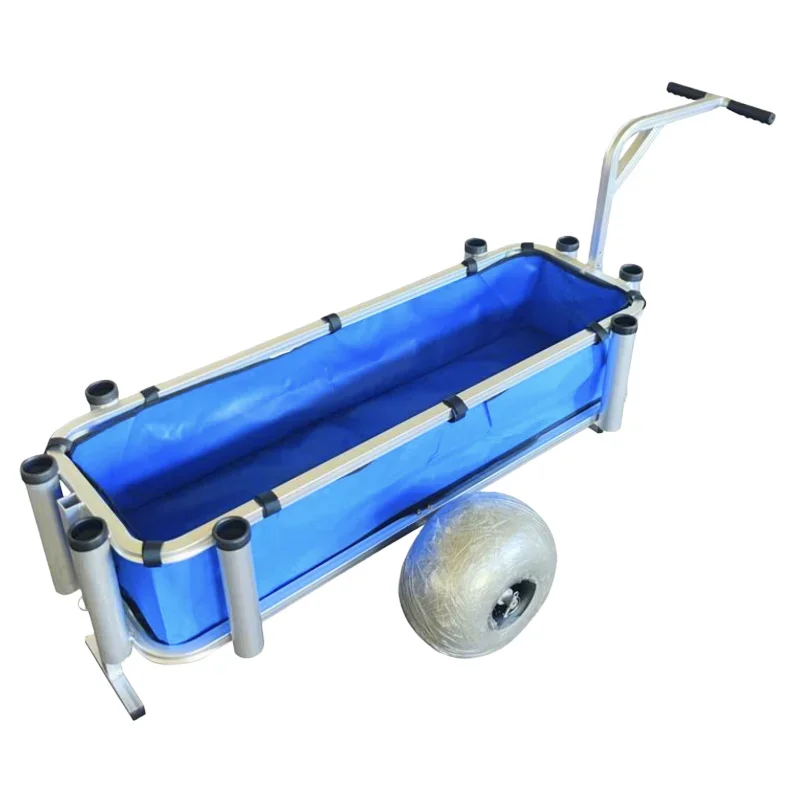 Factory Price Aluminum Two Wheel Beach Fishing Cart Trolley High Load Capacity, Suitable for Fishing and Shopping Storage