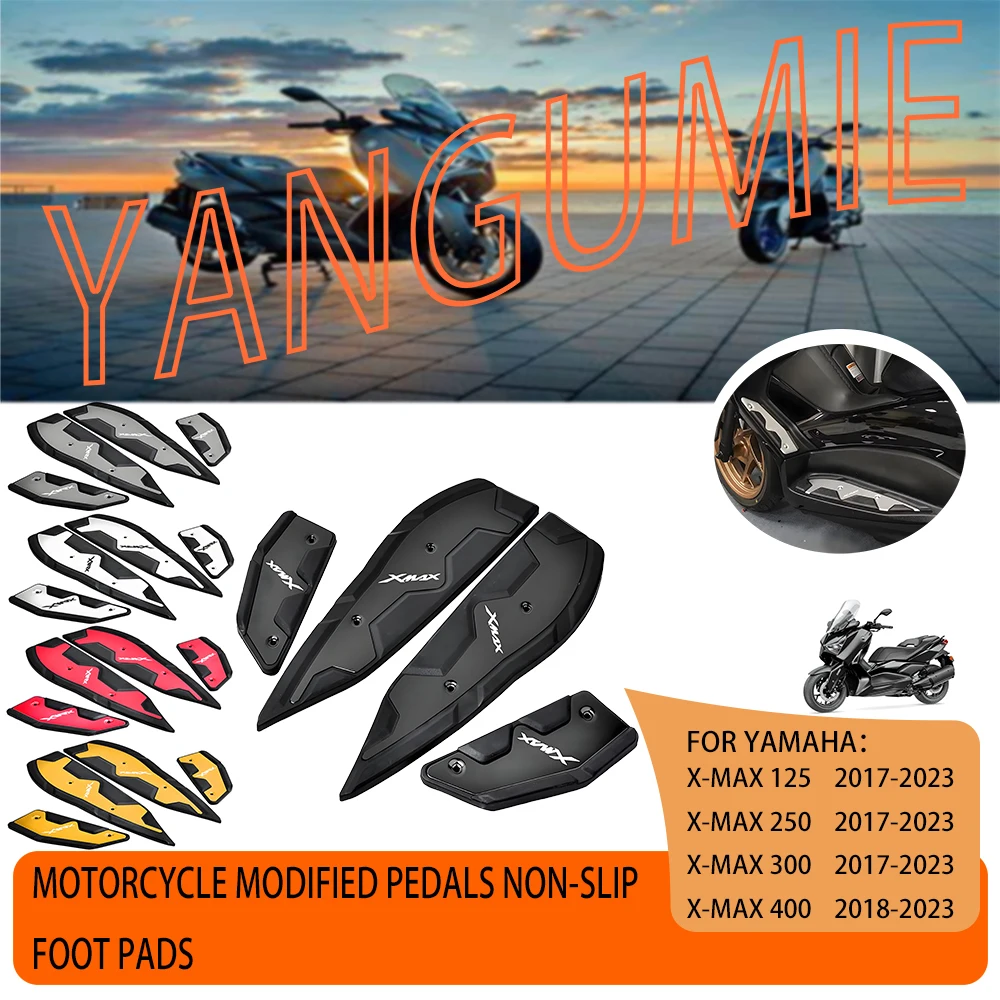 X-MAX 125 X-MAX 250 X-MAX 300 X-MAX 400 Мотоцикл для YAMAHA XMAX 400 300 250 125 Педаль Нескользящая подставка для ног Педаль алюминий + резина