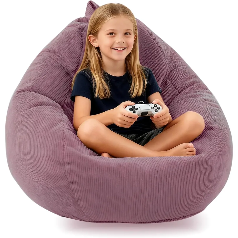 LPMOERA كرسي كيس فول رغوة الذاكرة كراسي كيس فول للأطفال/المراهقين مع ملء كرسي كيس فول للأطفال المستدير لغرفة المعيشة وغرفة النوم #1