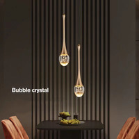 Modern LED Bubble Crystal Pendant Light Restaurant Home Decor Hanging Lamp For Living Room Bedroom Ceiling Chandelier