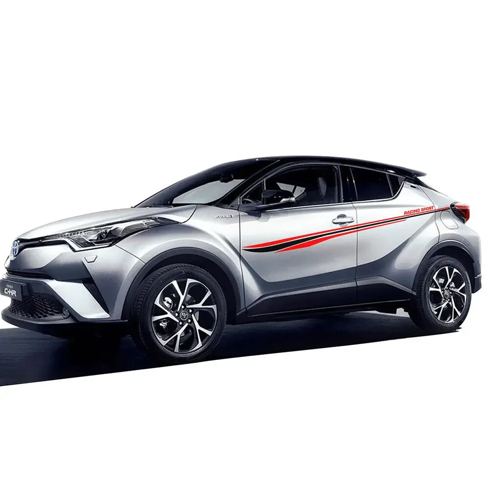 

2 шт. для Toyota C-HR 2018-2022 гоночные спортивные боковые полосы наклейка графические наклейки