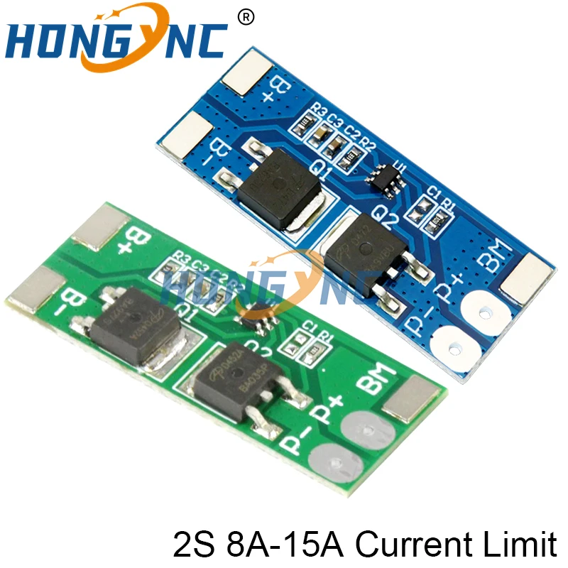 BMS 2S 3.2V 3.7V 8A LiFePO4 / Lithium Battery Charge Protection Board 15A Peak Current 6.4V 7.2V 18650 32650 Battery Packs