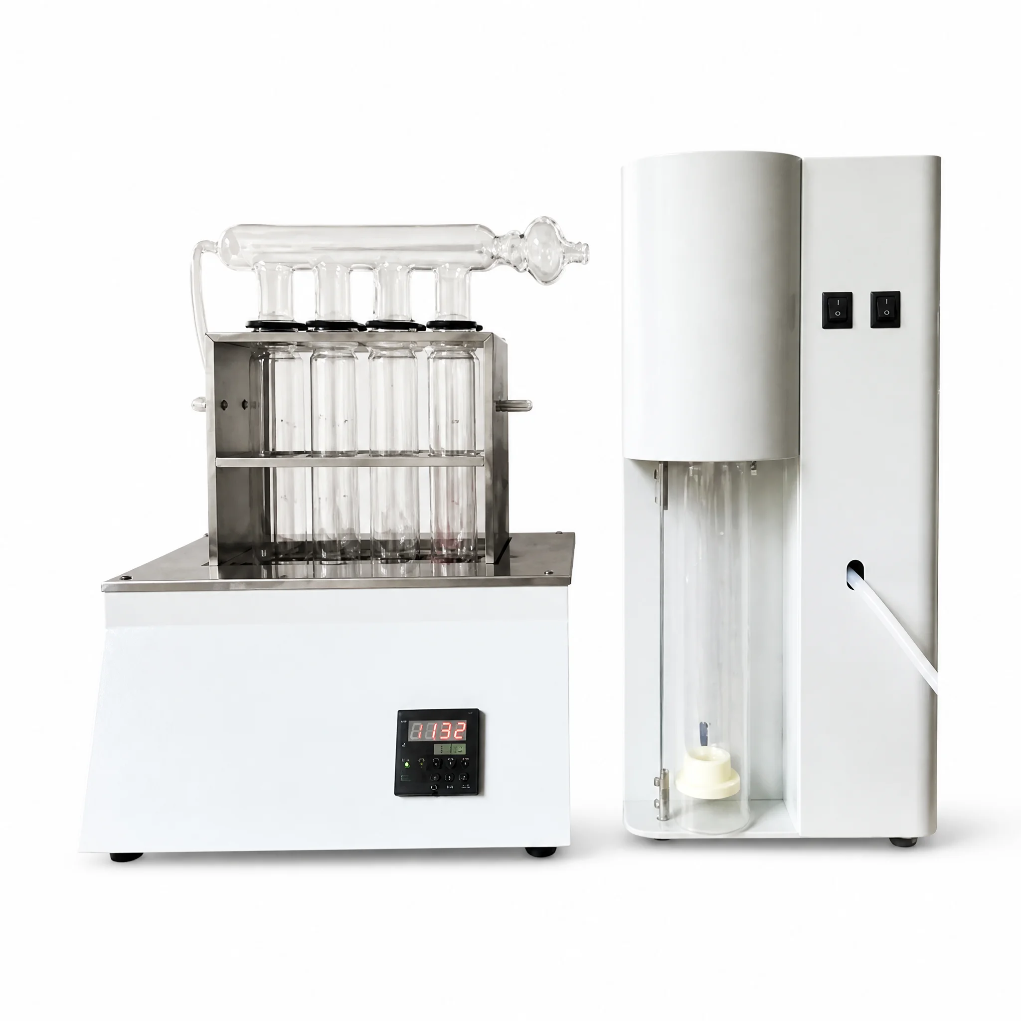 Kjeldahl Nitrogen Analyzer Digestion Furnace Set Protein Determination Apparatus with Glass Tubes for Laboratory Testing
