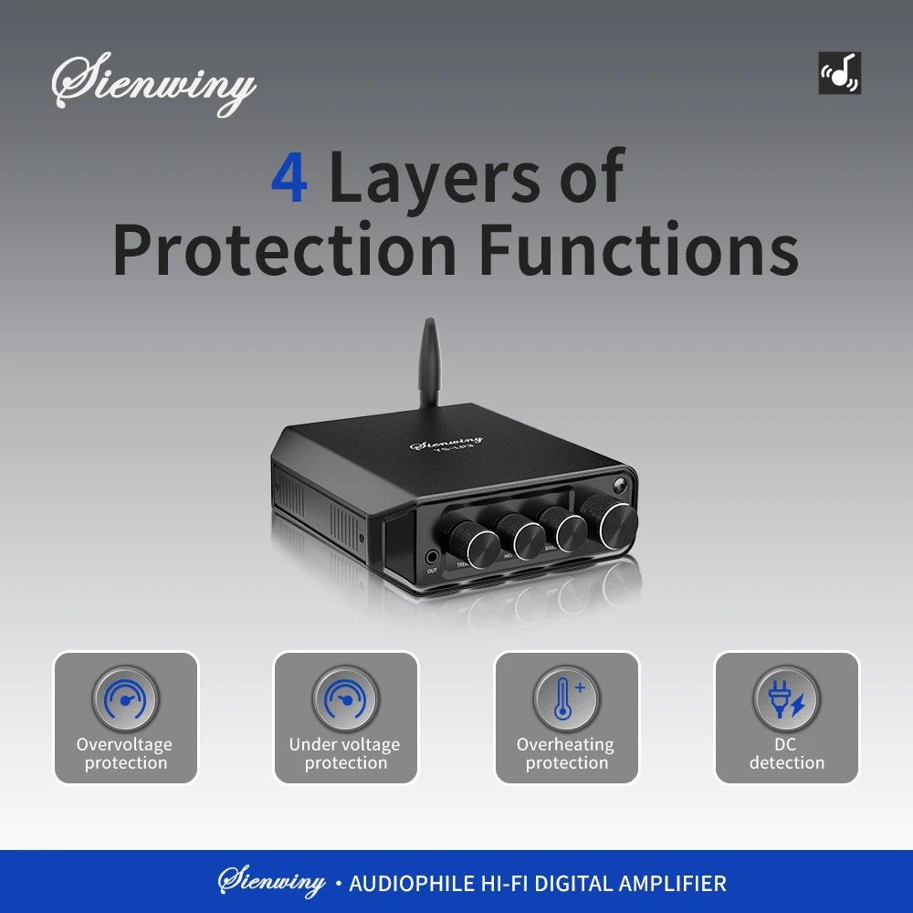 

Усилитель Hi-Fi YS-LP3 с входами Bluetooth/AUX/USB, выход 50 Вт + 50 Вт, чувствительность 280 мВ, чип TPA3116, 2,0-канальный стерео