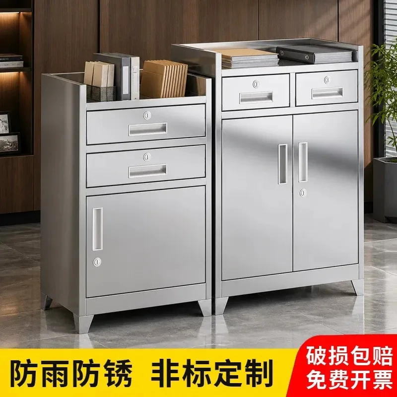Stainless Steel Lockers Low Office Info Cabinets Locked Storage Tea Prep Drawer Mobile Tool Cabinet