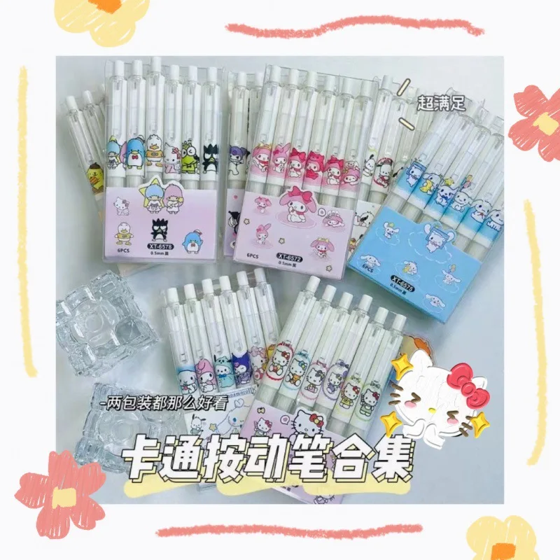 Sanurgente Hello Kitty Pen Box, Cinnamoroll Kuromi, Melody Pom Purin, Kawaii souhaits, Melon al Pen Box, Cartoon Cute, Y2K souhaits Pen Gift, 6Pcs