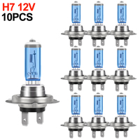 10PCS Halogen Headlight Bulb Super Warm White Light H7 55W 12V Bulb Headlight Halogen Lamp Car HeadLight Replacement Bulb