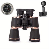 High Power 20x50 Binoculars Bronze HD Night Vision Outdoor Equipment Large Eyepiece Phone Telescope New