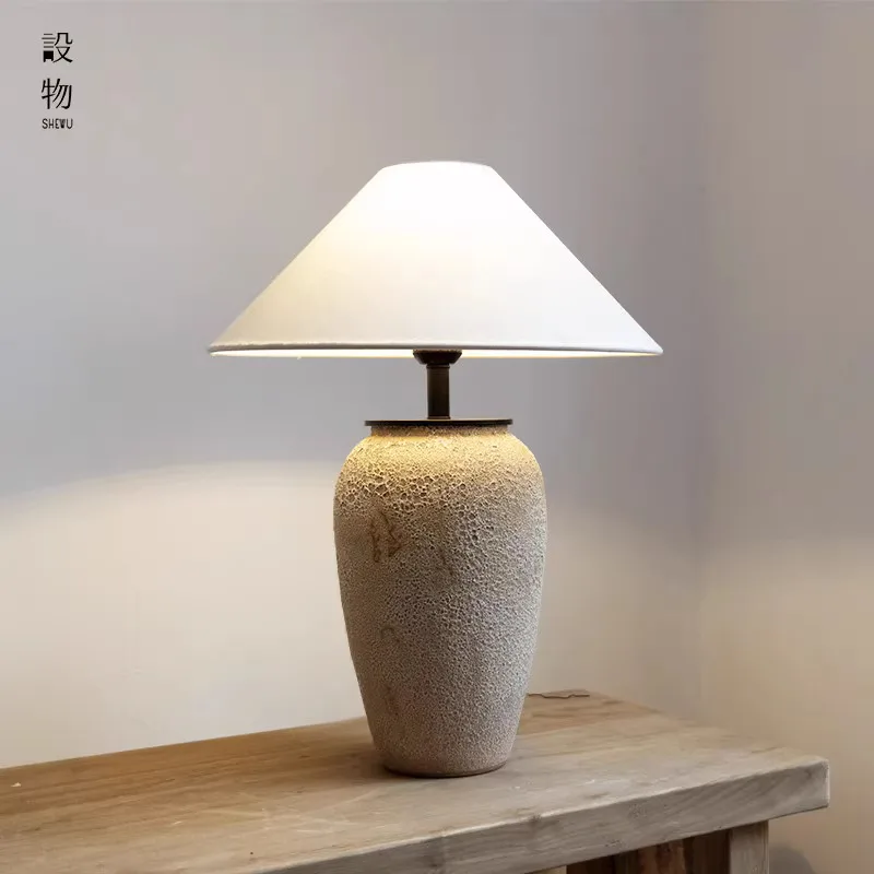 

Ceramic Pot Vase E27 Led Table Lamps for Living Room Bedroom Bedside Lamp Art Retro Nostalgia Study Desk Light Decorative Lights