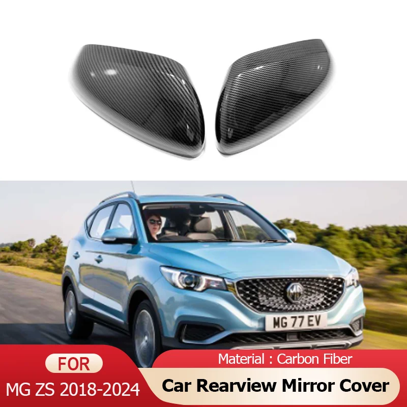 Carbon Fiber Car Exterior Side Rearview Mirror Cover Trim Accessories for MG ZS ZS11 ZX ZST Astor VS 2018 2019 2020 2021 2022