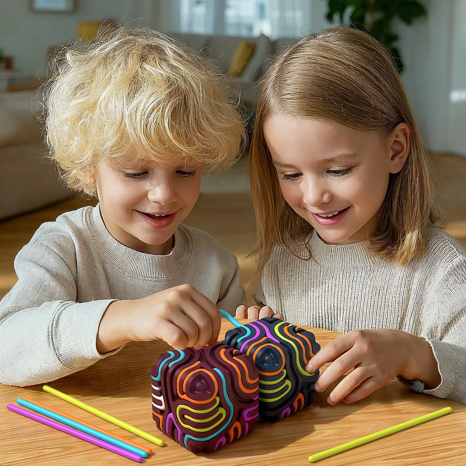 Labirinto sensoriale Cubo Attività sensoriale Scheda attività sensoriale in silicone Giocattoli educativi per bambini Cubo antistress per bambini
