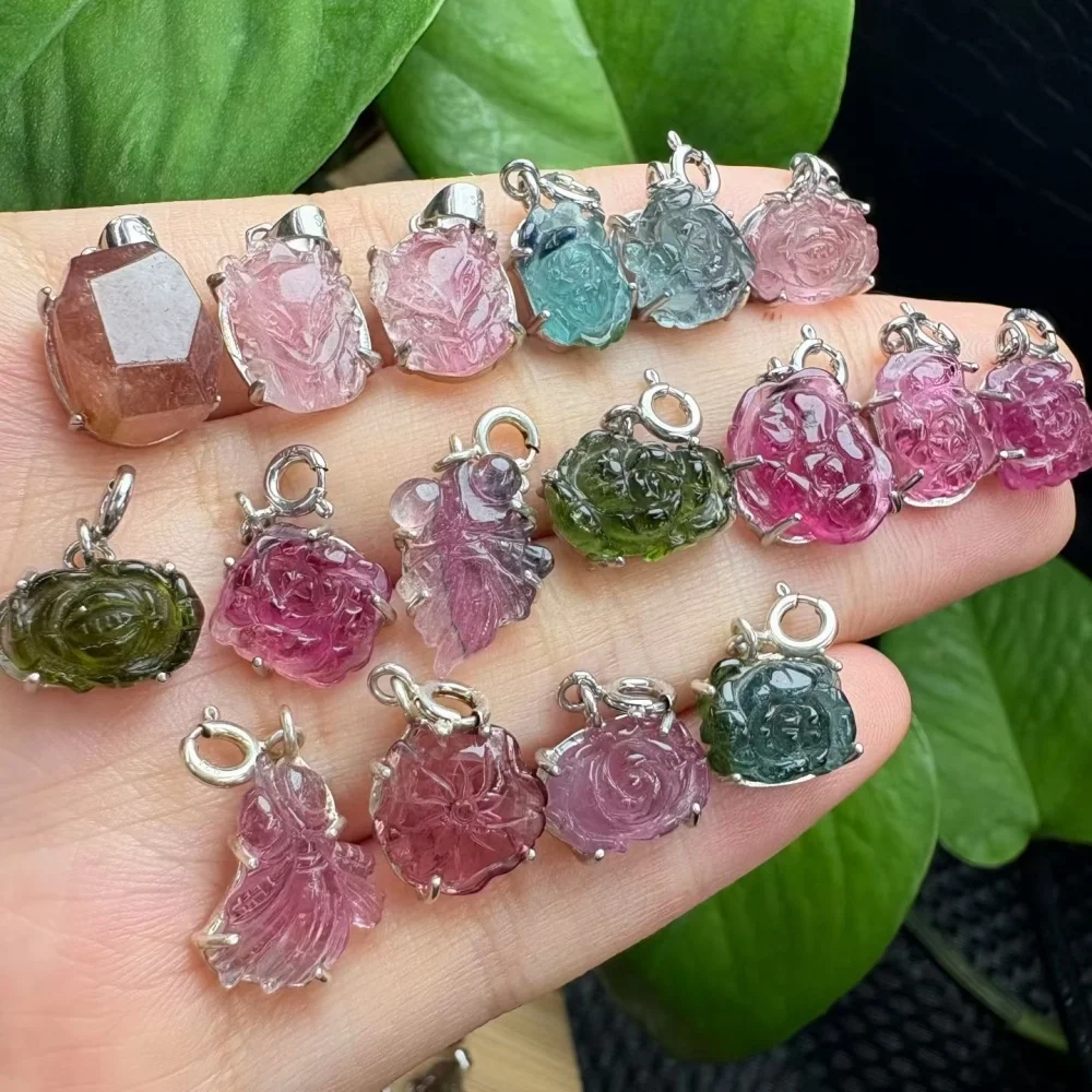 

1PCS Natural Tourmaline Freeform Crystal Quartz Pendant Polished Crystal Reiki Healing Jewelry Gift Rock Decoration