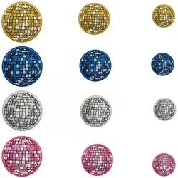 Glitter Embroidery Disco Ball Iron on Patches for Clothing Colored Heart Circle Patch Sparkle Appliques Hot-melt Glue Backing