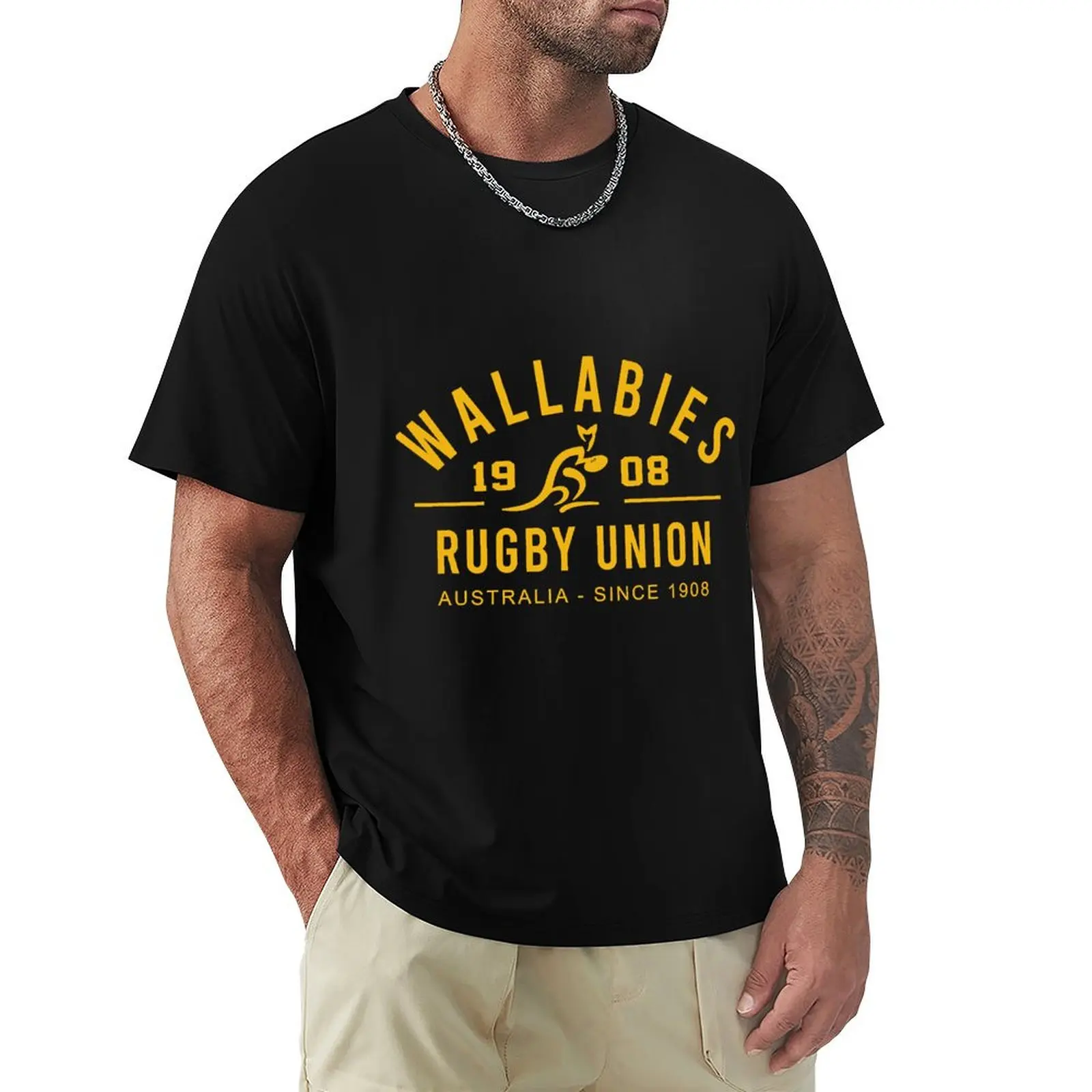 He Wallabies Logo Rugby RISE T-Shirt man t shirt graphic T-Shirt