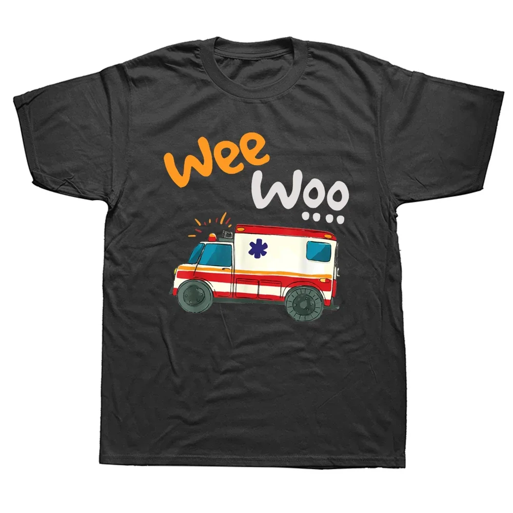 Graphic Cotton Streetwear Short Sleeve Birthday T-shirt Funny Paramedic Wee Woo EMT Ambulance First Responders Medic T Shirts