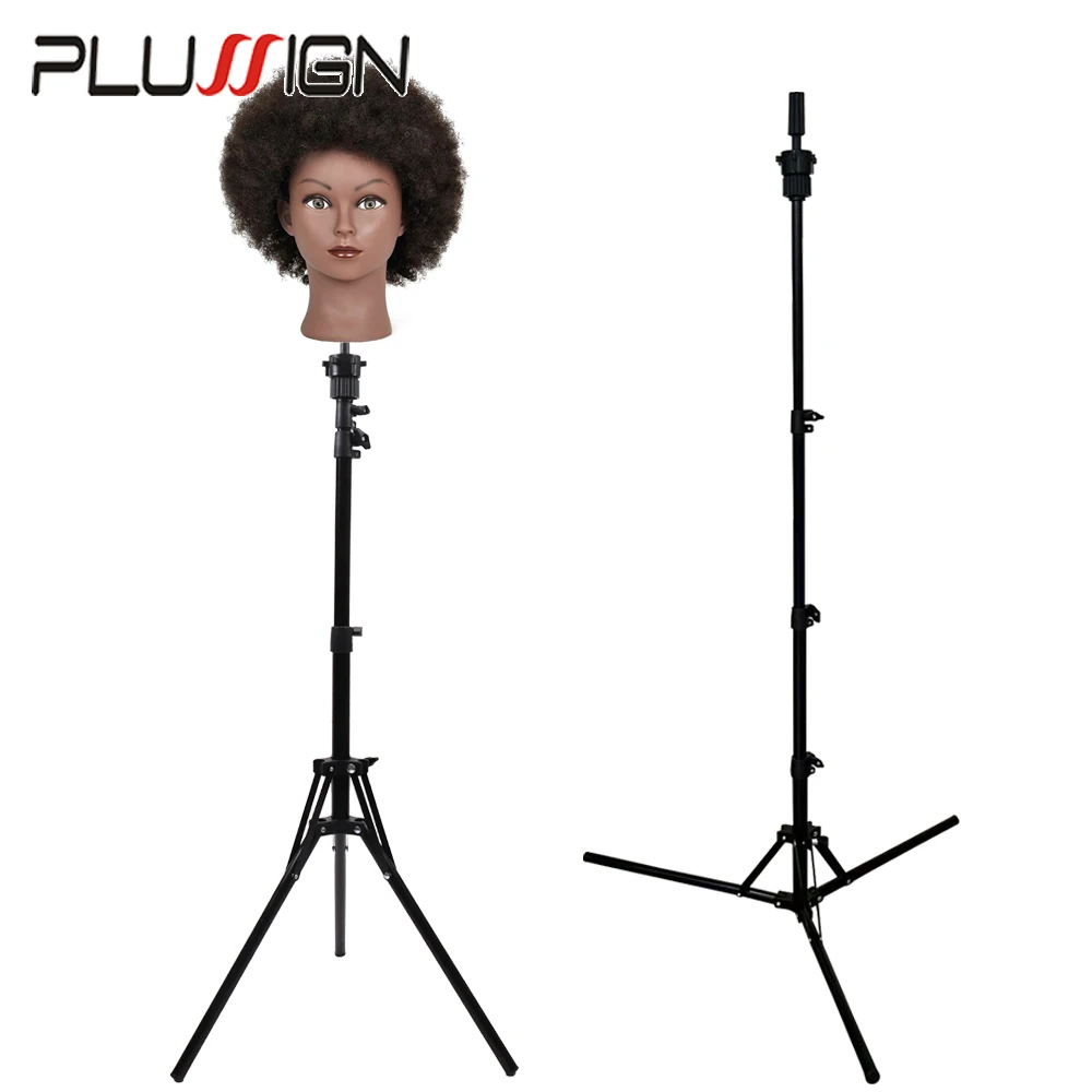 

Plussign 41Cm To 160Cm Height Adjustable Canvas Wig Head Stand Inverse Folding Tripod Stand For Mannequin Head Wig Display Tool