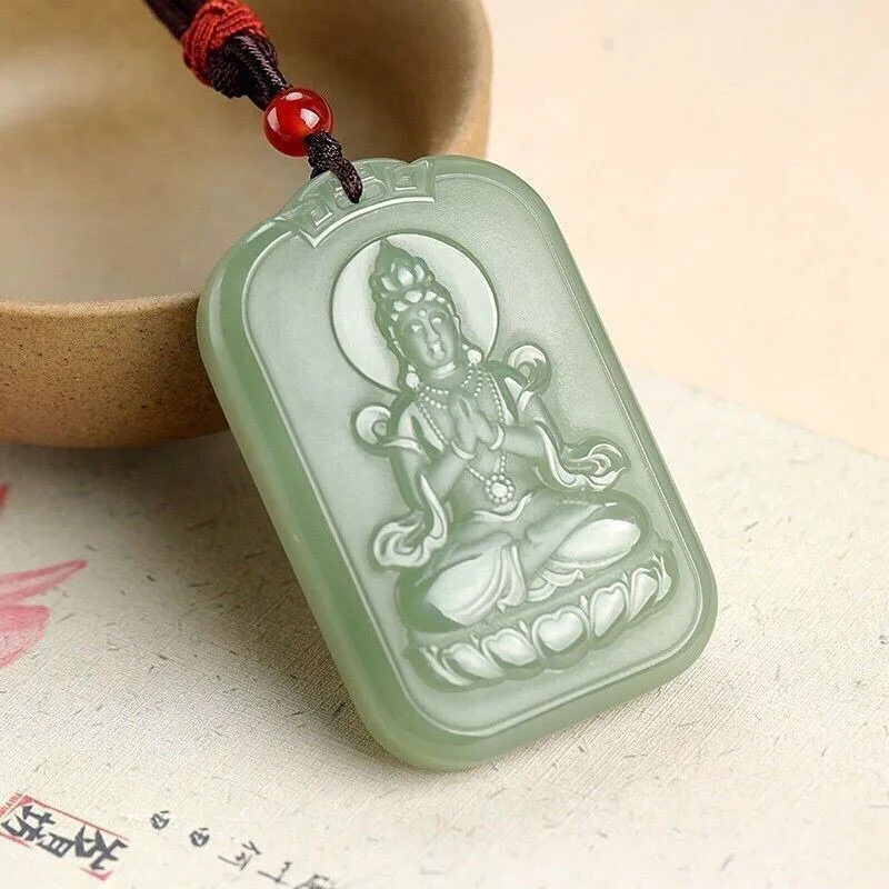 

Elegant Natural Sapphire Guanyin Brand Pendant, Classic Fashion Versatile Necklace Jewelry