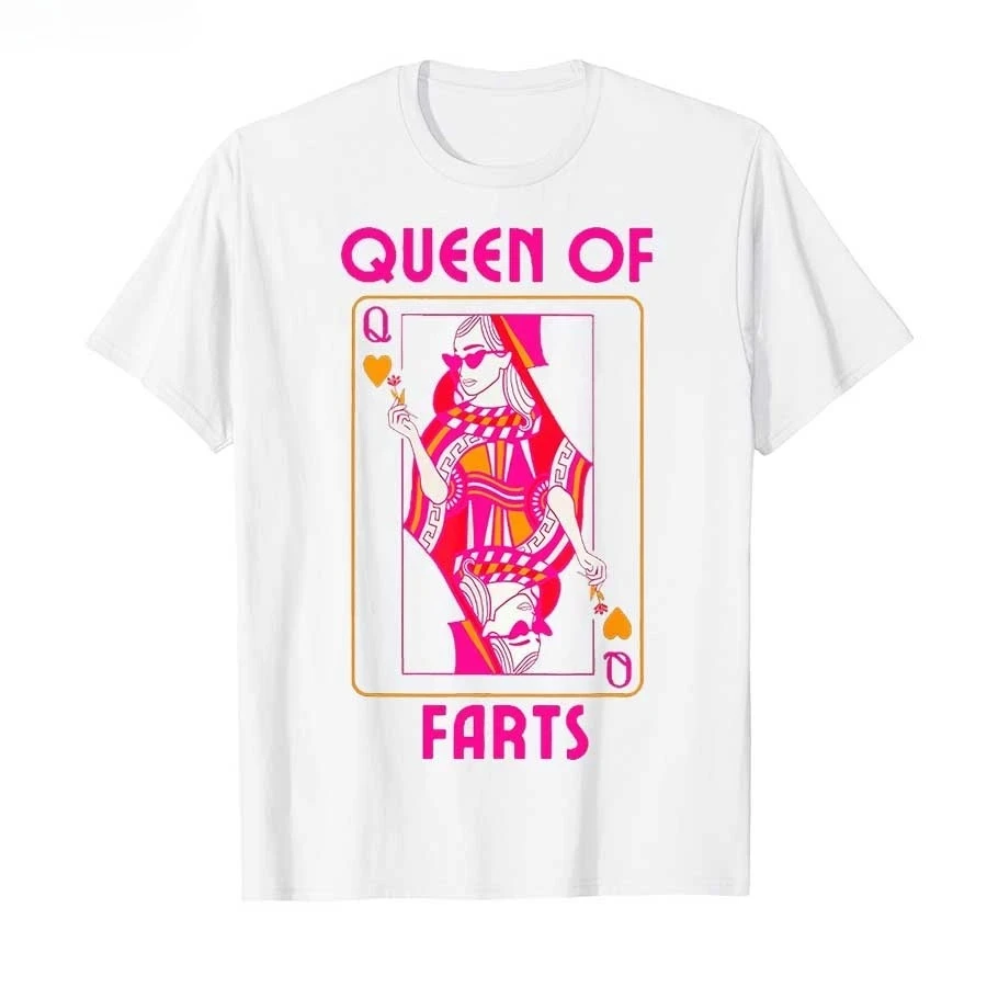 Queen of Farts Embarrassing Joke Adult Humor T-shirt Men WomenT Shirts Short Sleeve Tops