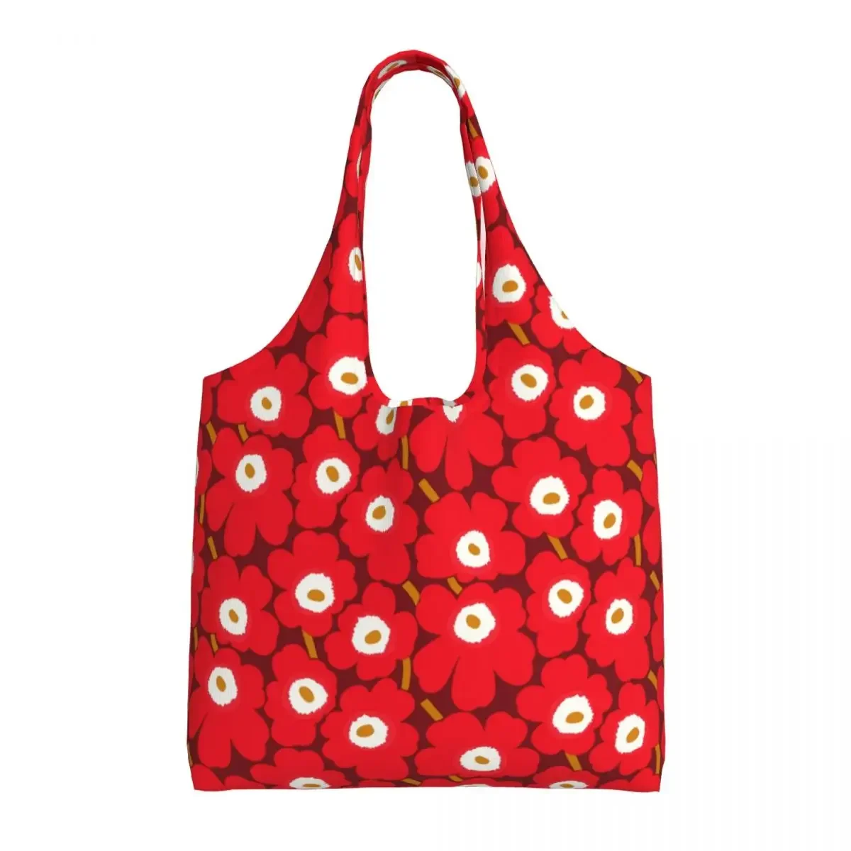 Custom Little Poppy Print Grocery Shopping Bag Canvas Shopper Tote Shoulder Bags Big Capacity Durable Modern Style Handbag