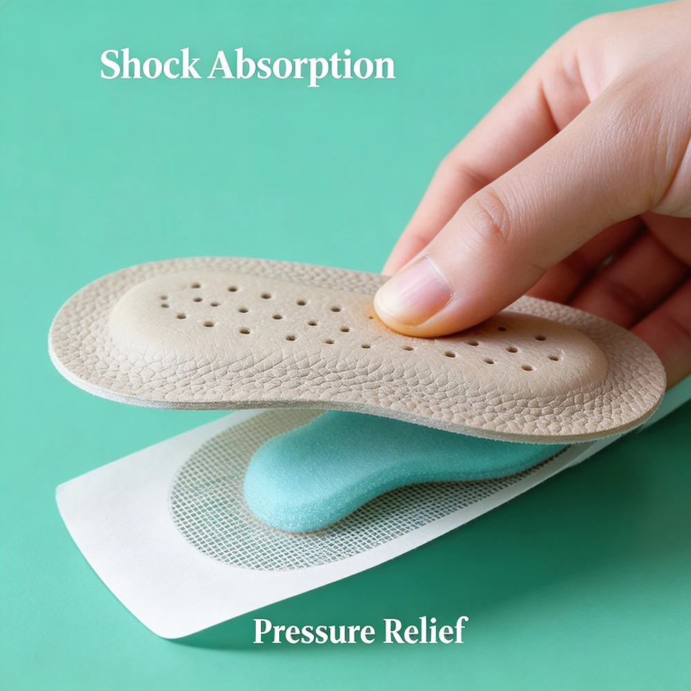 4Pcs Leather Metatarsal Foot Pads for Shoes Woman High Heels Sandals Non-Slip Self-Adhesive Insoles for Shoes Man Forefoot Pads