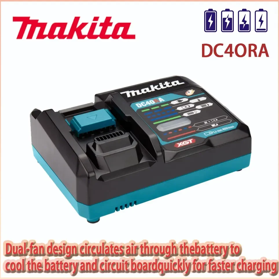 

Makita DC40RA 40V Max XGT Rapid Optimum Charger Digital Display Original 40V Lithium Battery Charger Dual Fan Design