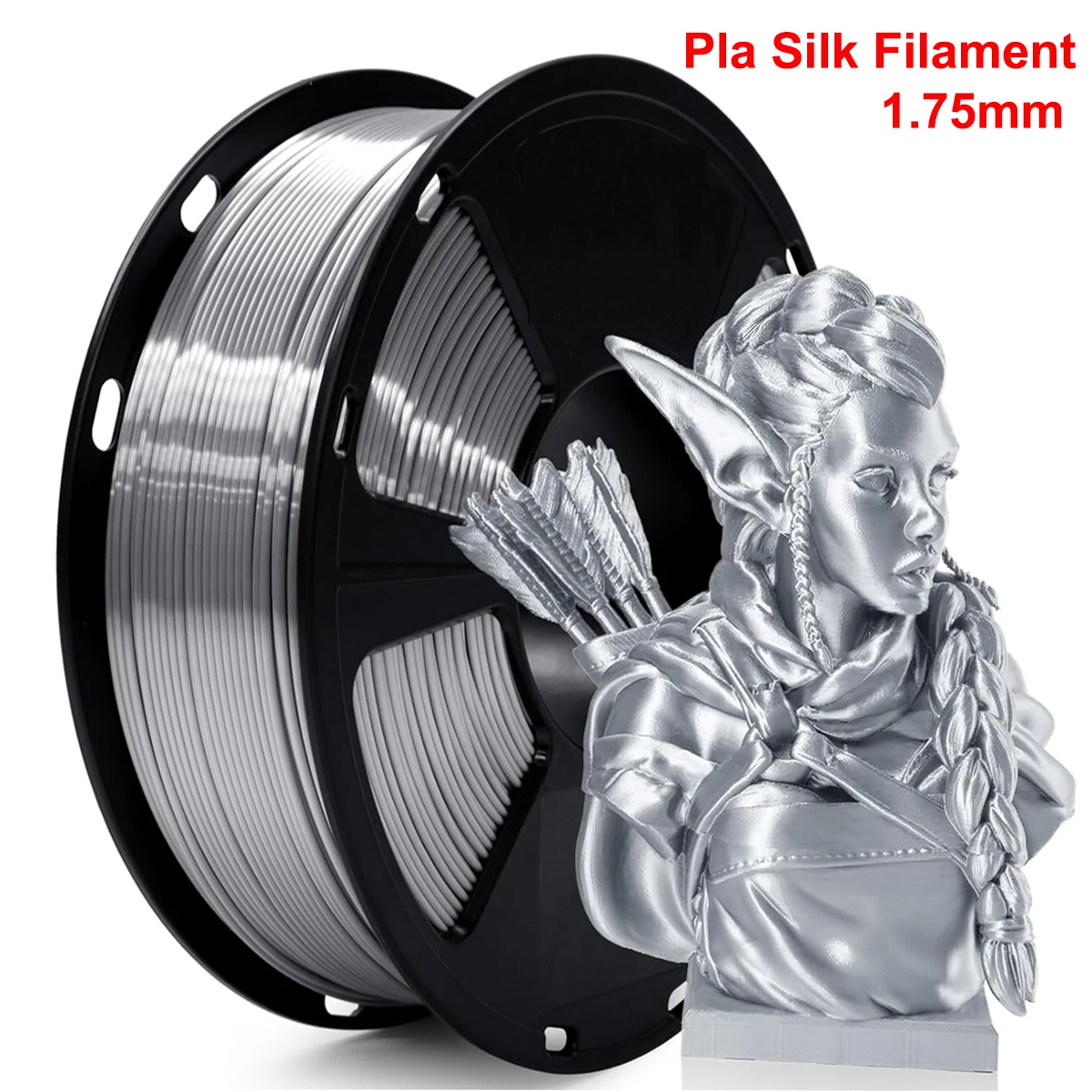 

250g 500g 1Kg PLA Silk Silver 3D Printer Filament 1.75mm pla silver silk For 3D Printer Material Filament wire Vacuum Packaging