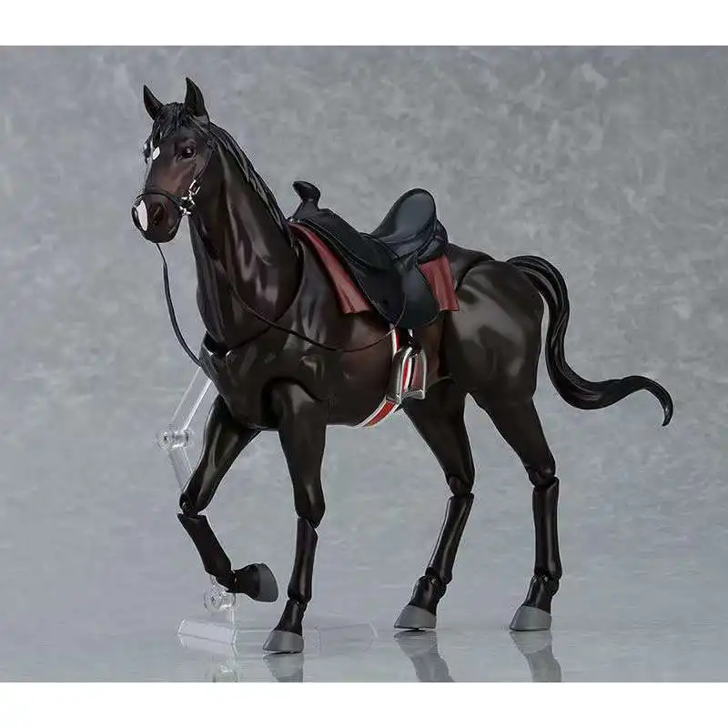 New 4pcs Horse Figma 490 Scene Ornaments PVC Joints Movable Figure Model Toys 16cm