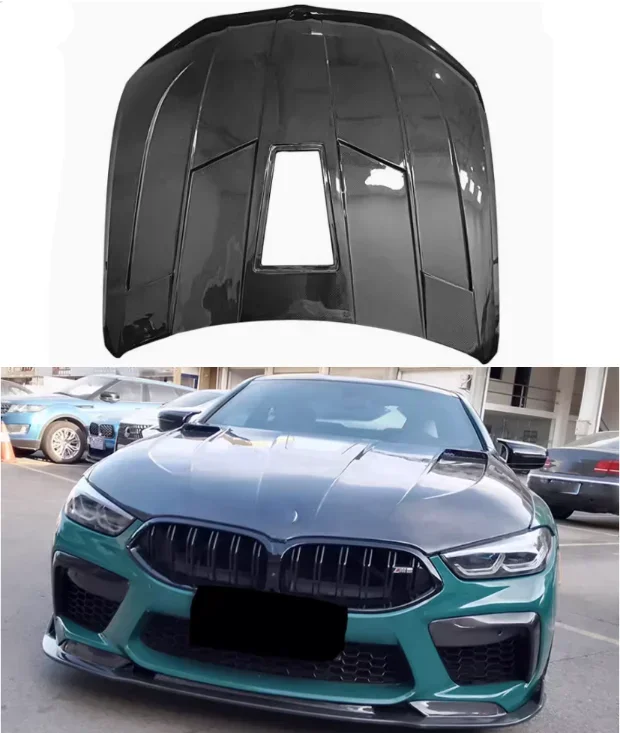 New！ For BMW G14 G15 G16 8 Series F91 F92 F93 M8 2018-2023 LFS Real Dry Carbon Fiber Front Bumper Bonnet  Engine Hood Vent Cover