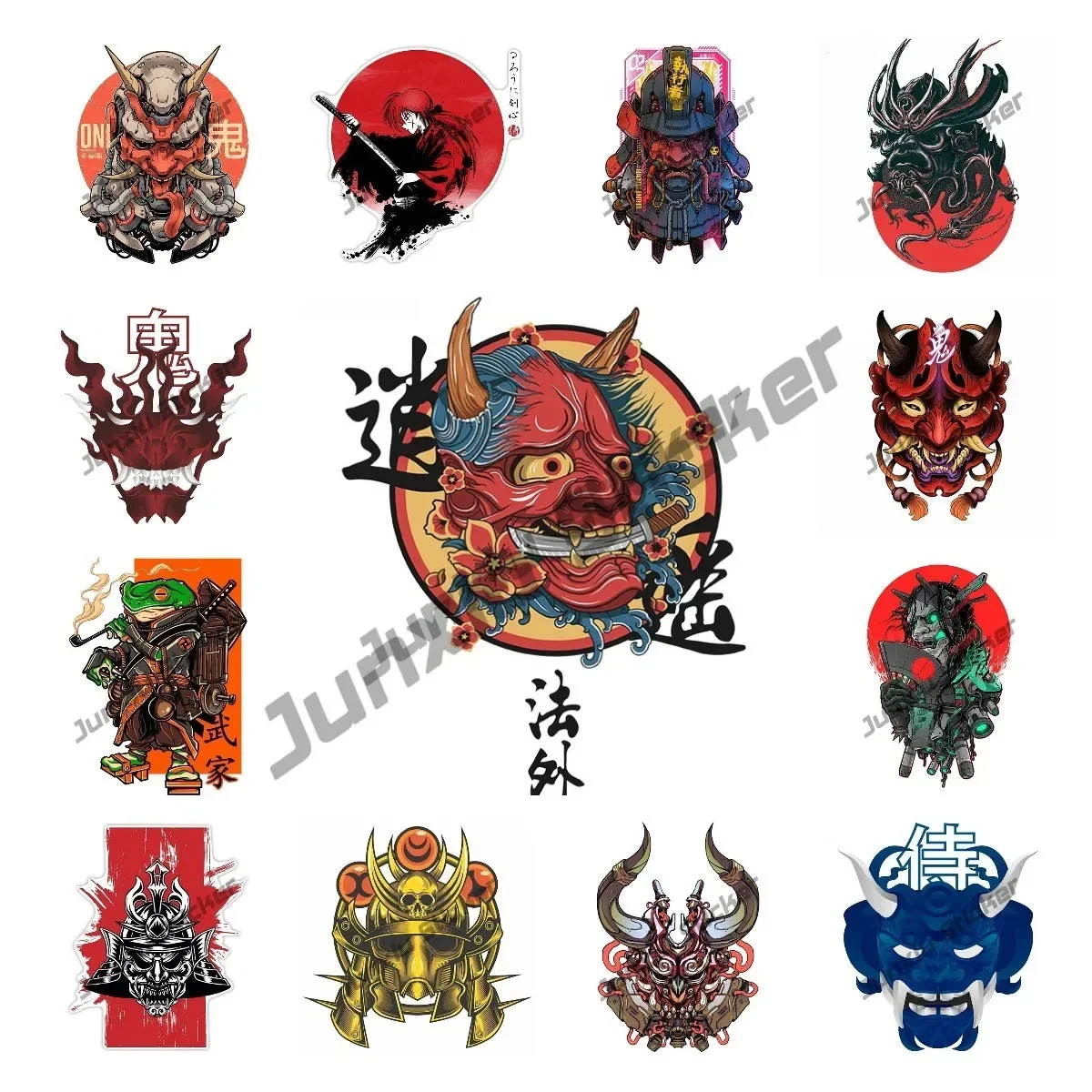 

Funny Japanese Monster Car Stickers Samurai Stickers Waterproof Auto Accessories Decals JDM Car Trunk Windows JDM Vinyl Decor