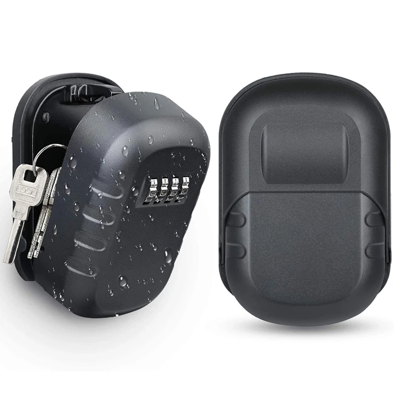 กล่องล็อคกุญแจติดผนัง 4 หลัก Weatherproof กล่องเก็บกุญแจล็อคกล่องความจุขนาดใหญ่ Security Combo Lockbox