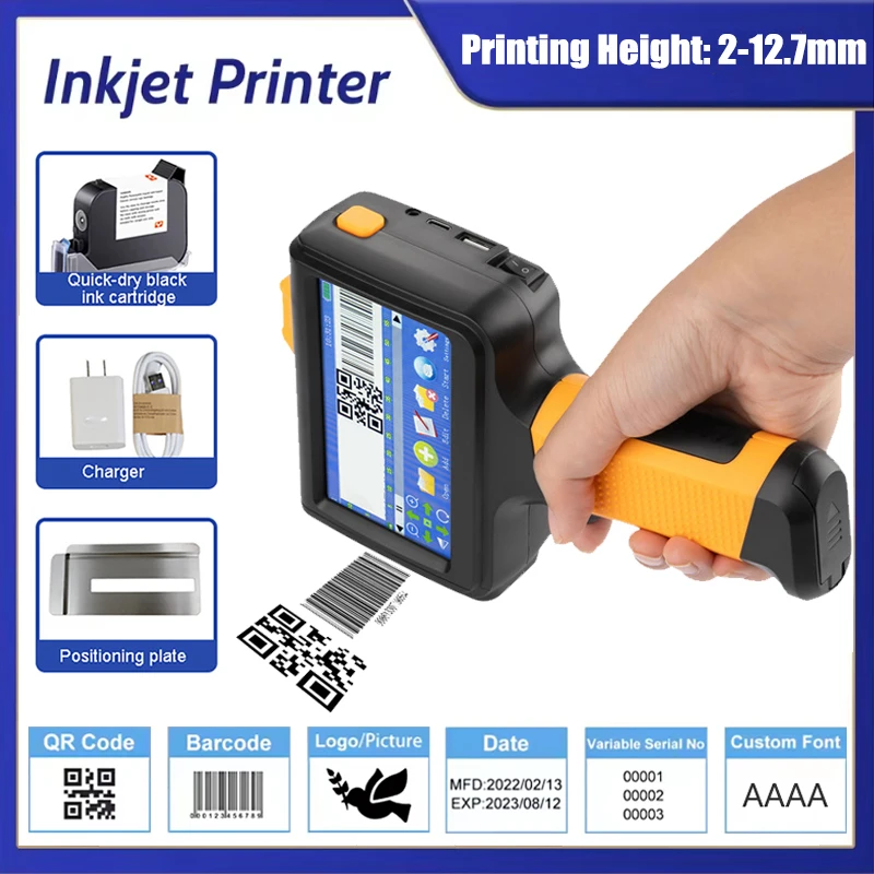 

12.7mm Handheld Coding Machine Portable Inkjet Printer Production Date Bottle Cap Logo Label Packaging Coding machine