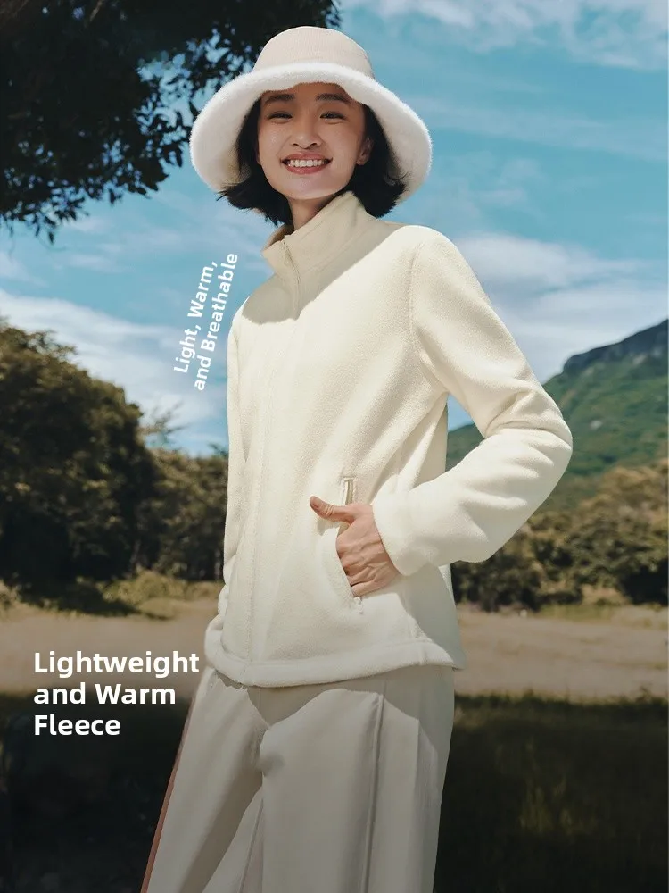 

Banana Leaf Women's Fleece Jacket Slim Fit Polyester Fiber PM123 Spring Autumn Outdoor Clothing Warmth Resistant Windproof