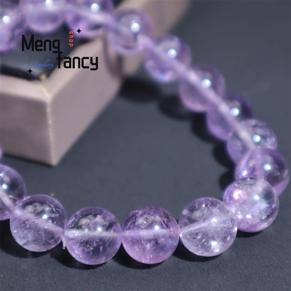 Pulsera de amatista de hielo triturado de cristal Natural, joyería de moda de alto grado Simple y elegante, regalos de vacaciones para niñas jóvenes sexys