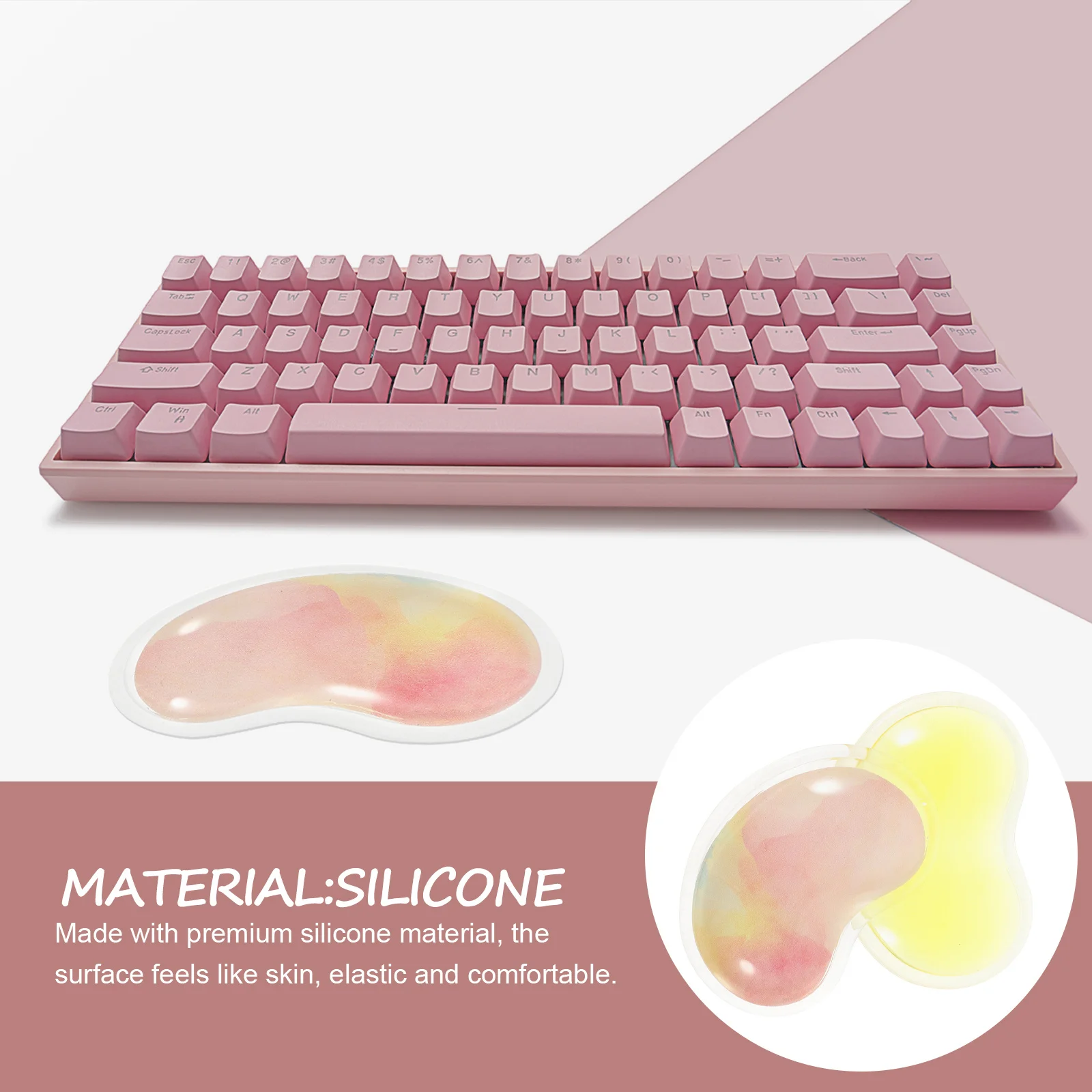

2Pcs Ergonomic Mouse Wrist Rest Silicone Material Fine Workmanship Prevent Carpal Tunnel Comfortable Support Mouse Wrist Rest